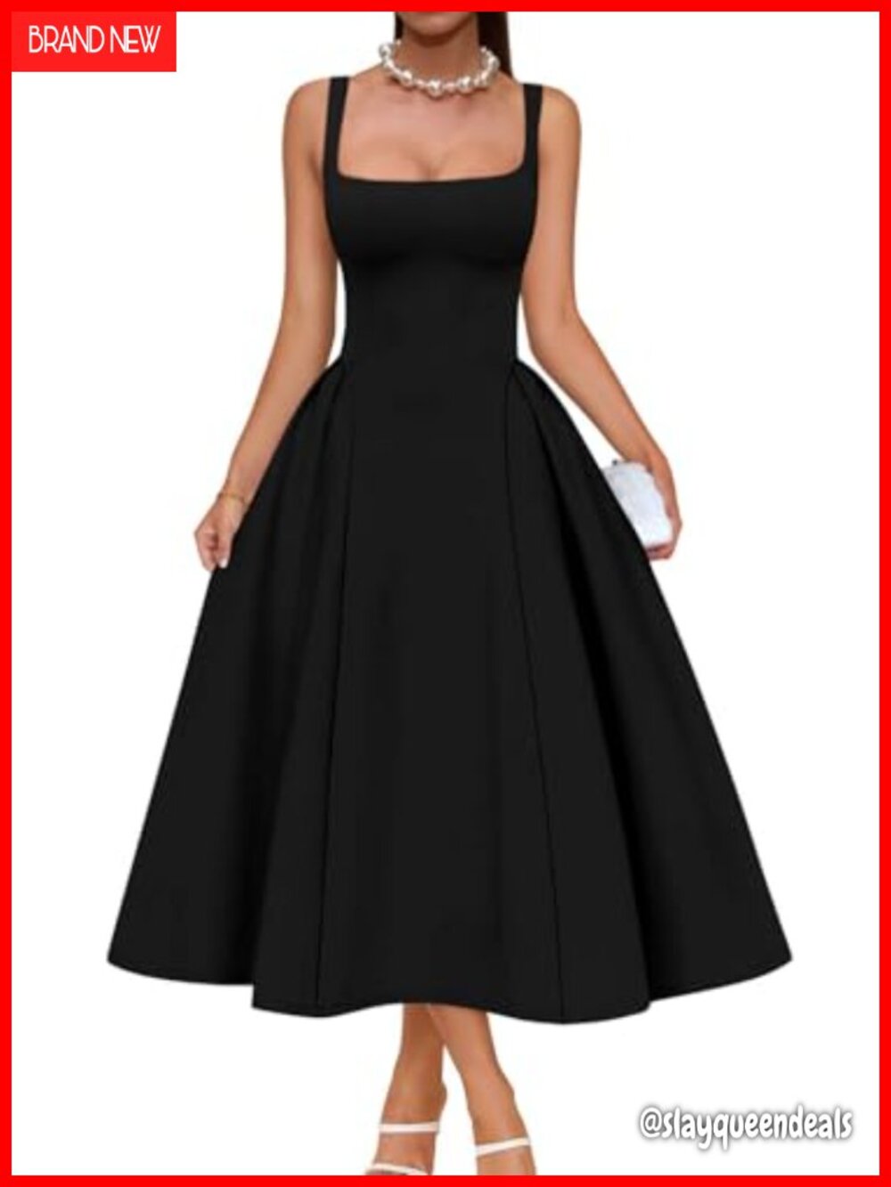 Memoriesea Women's Swing A Line Midi Wedding Guest Party Dress